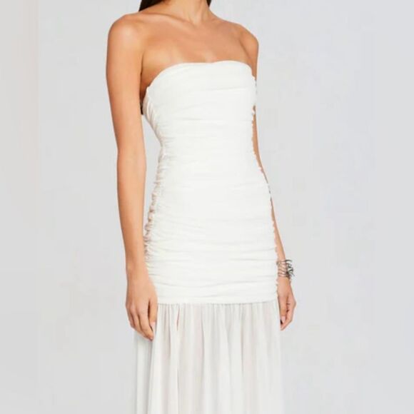 NWT  Retrofete Adele Ruched Strapless Maxi Dress size Large - Picture 7 of 9